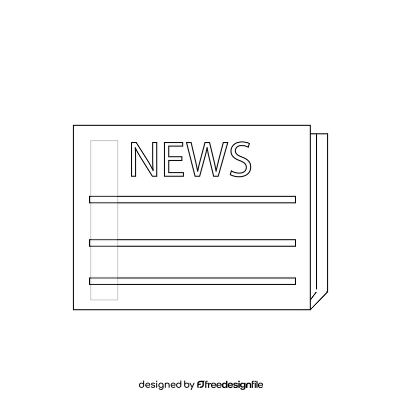 Newspaper drawing black and white clipart