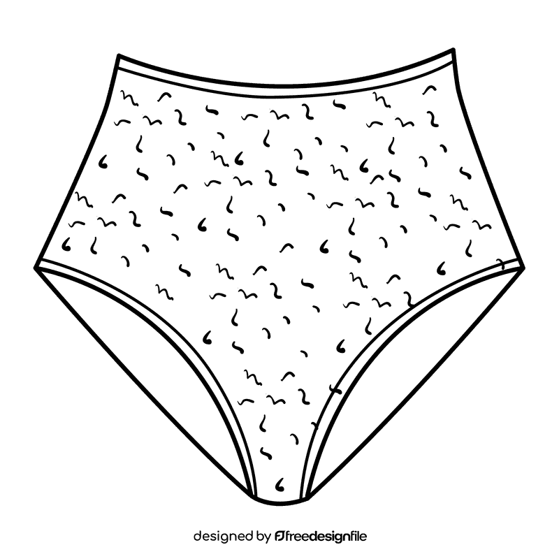 Retro panties black and white clipart