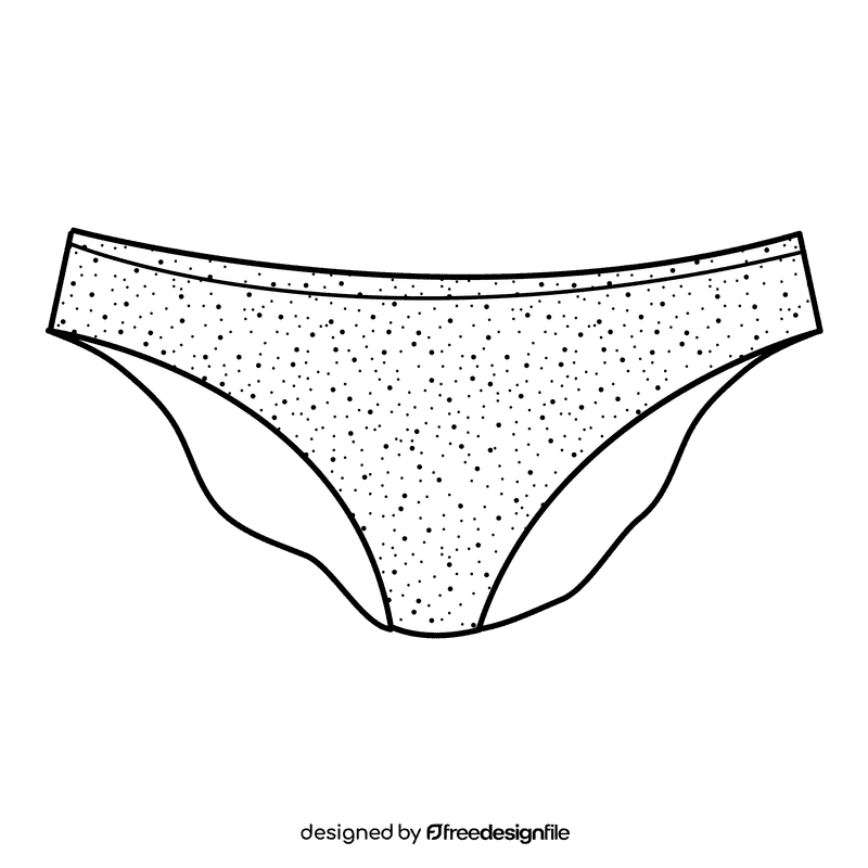 Slip panties black and white clipart
