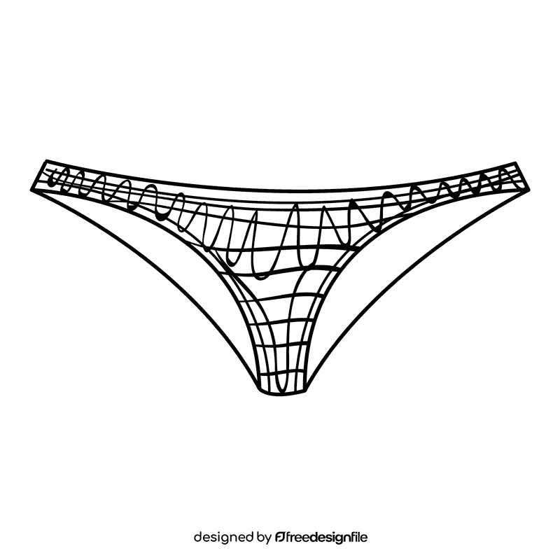 String panties black and white clipart