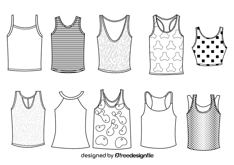 Tank top black and white vector