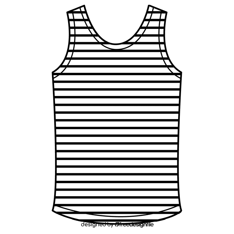 Basic tank top black and white clipart