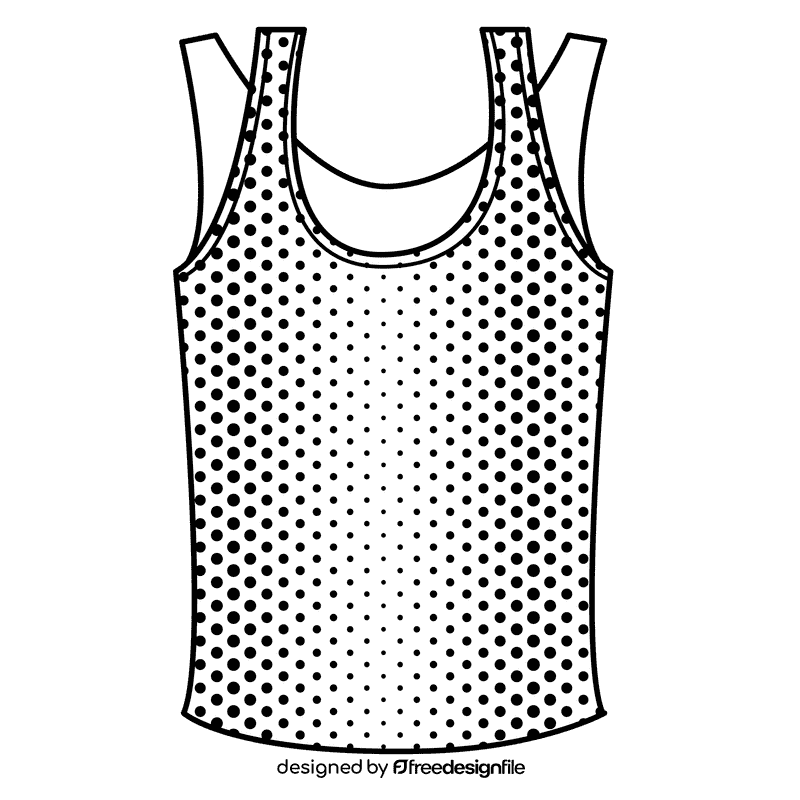 Double layer tank top black and white clipart