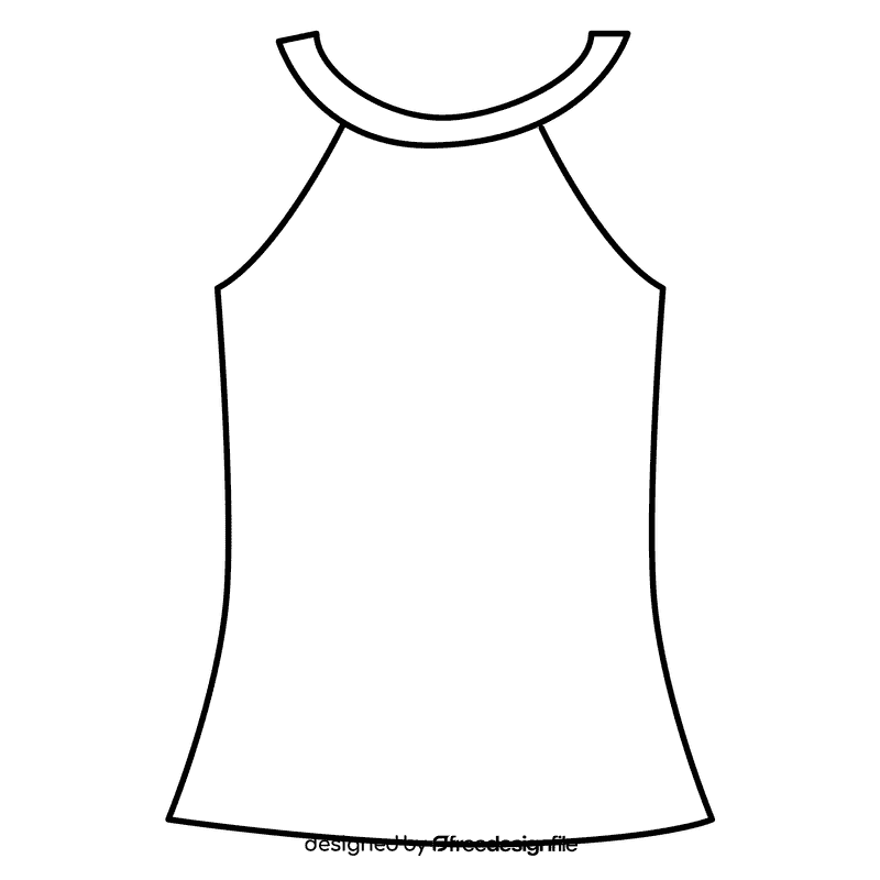 Halter tank top black and white clipart