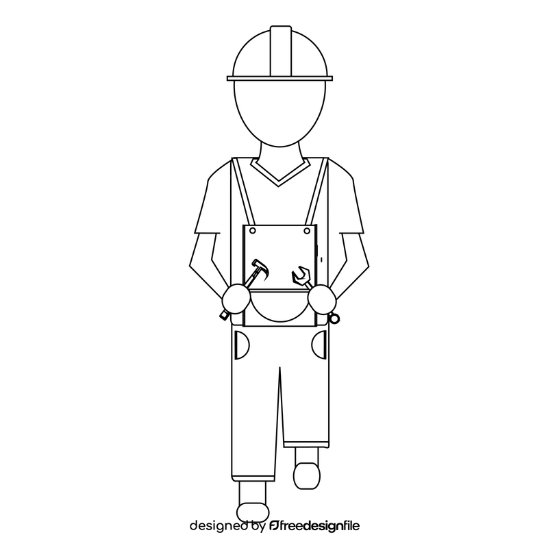 Labour drawing black and white clipart