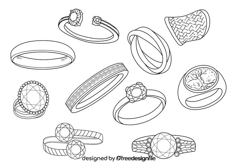 Ring black and white vector