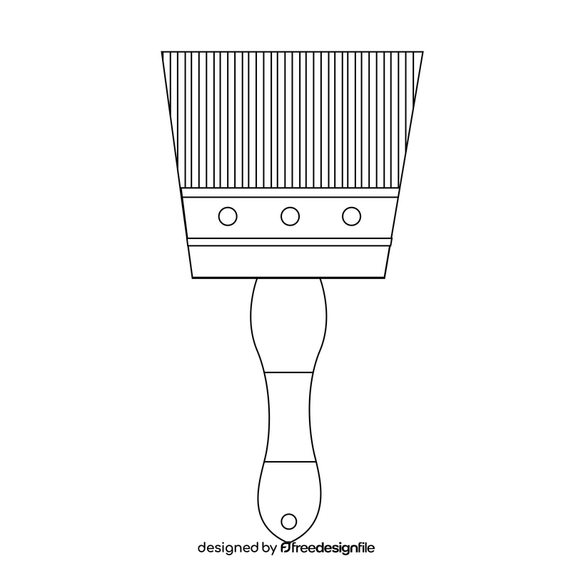 Paint brush drawing black and white clipart