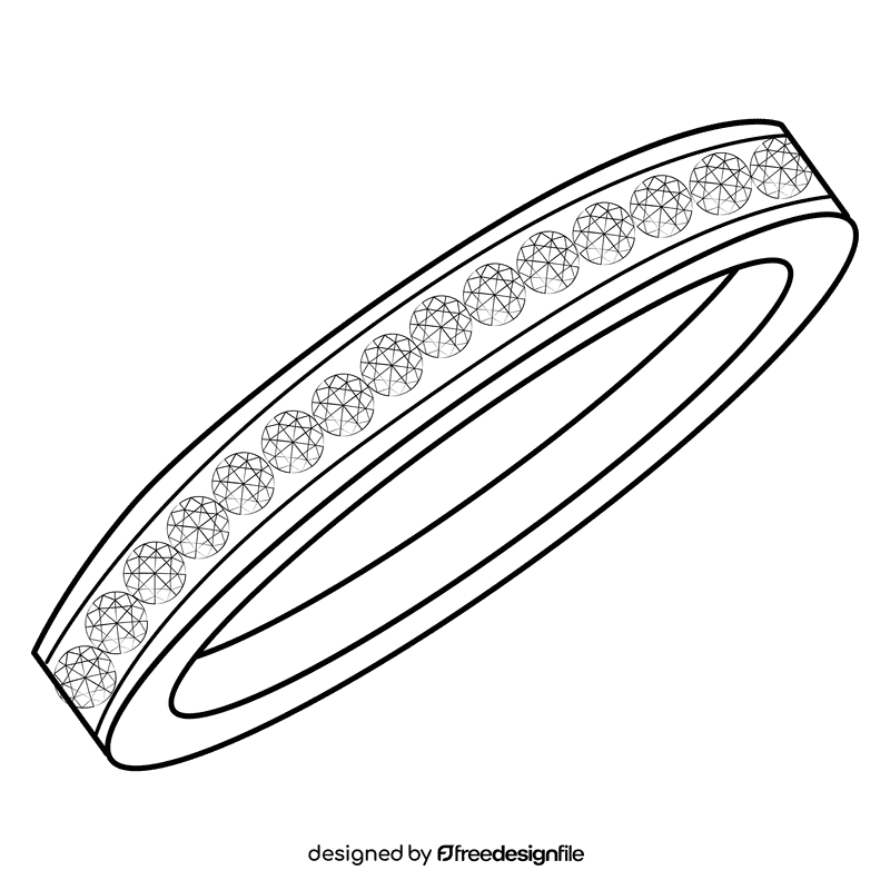 Eternity ring black and white clipart