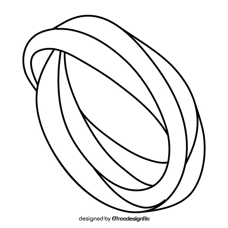 Puzzle ring black and white clipart