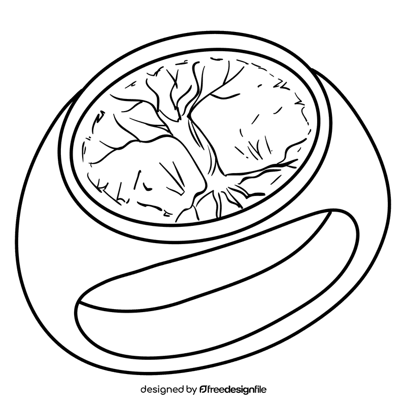 Signet ring black and white clipart