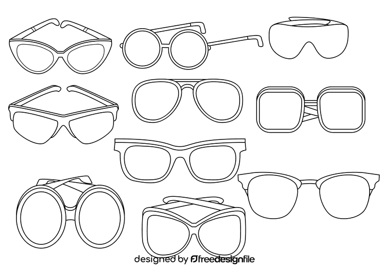 Sunglasses black and white vector