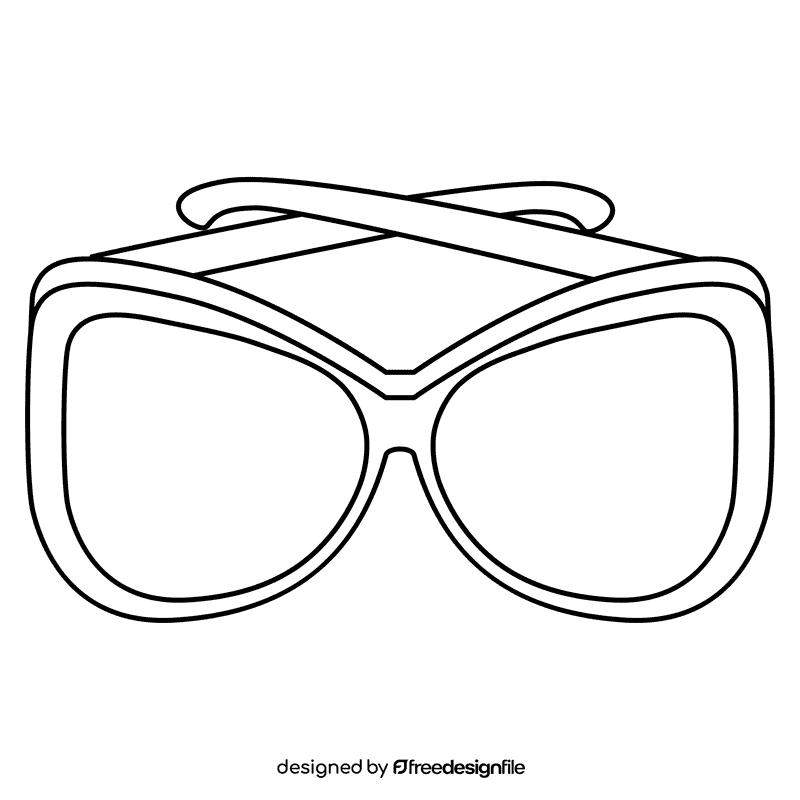 Butterfly sunglass black and white clipart