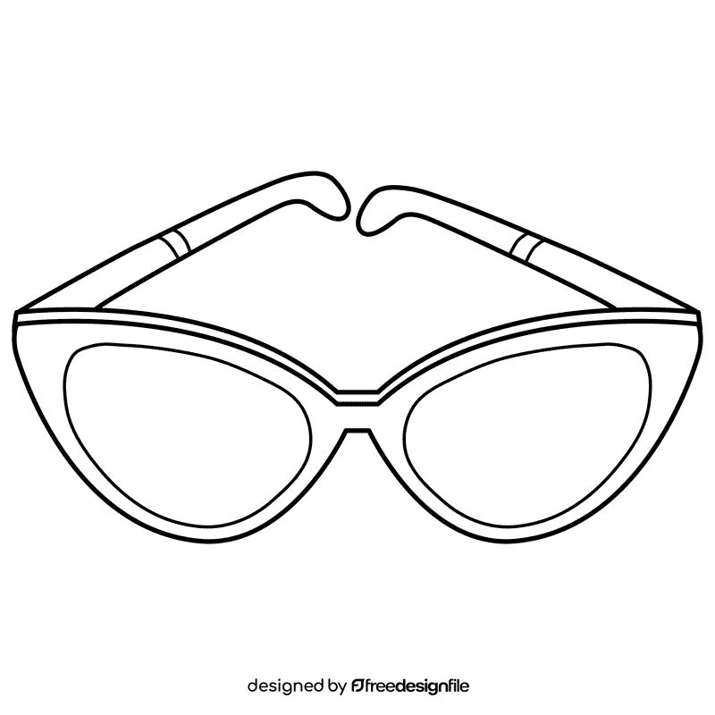 Cat eye sunglass black and white clipart