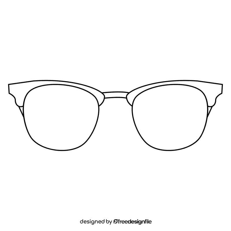 Clubmaster sunglass black and white clipart
