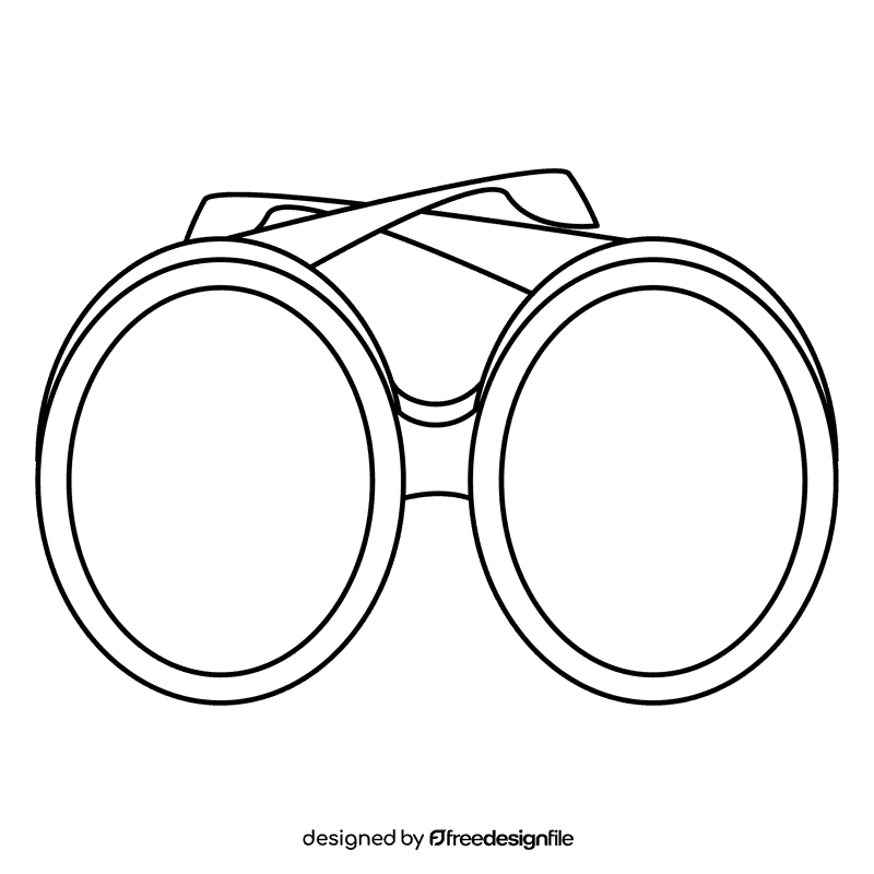 Oval sunglass black and white clipart