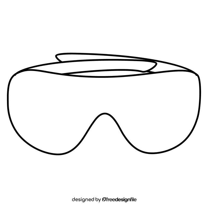 Shield sunglass black and white clipart