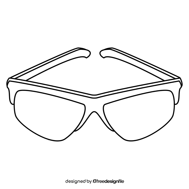 Sport sunglass black and white clipart
