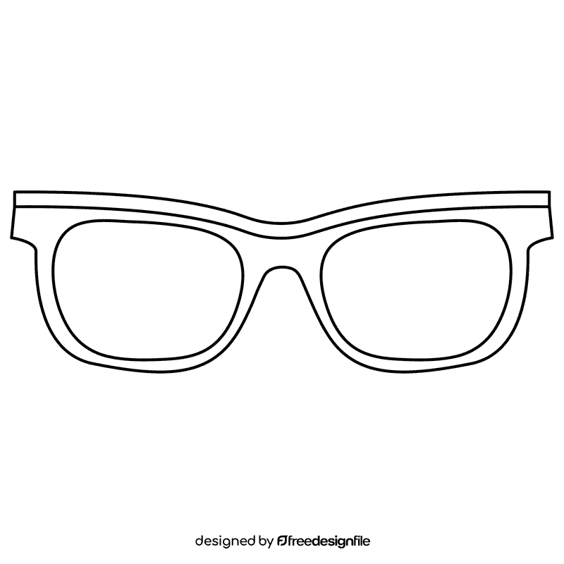 Wayfarer style sunglass black and white clipart