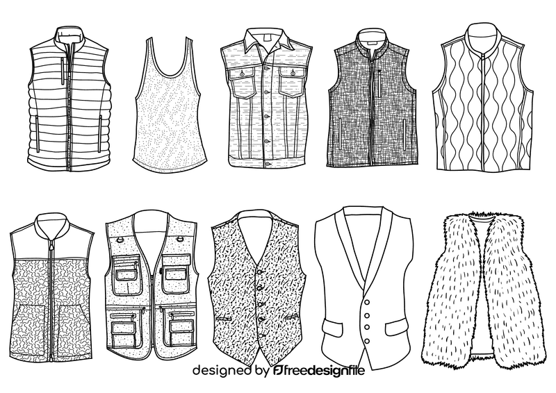 Vest black and white vector