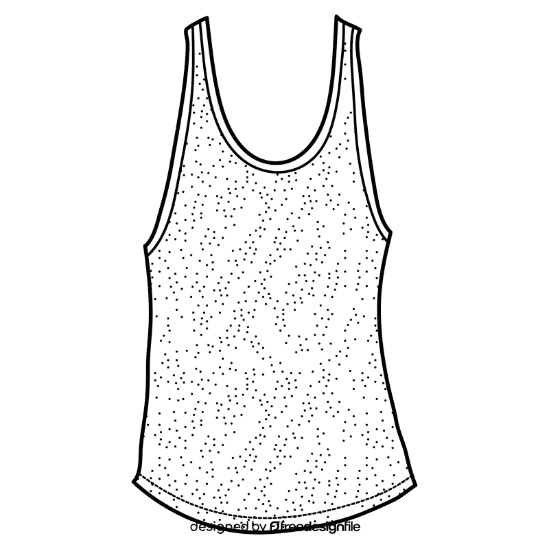 Gym vest black and white clipart