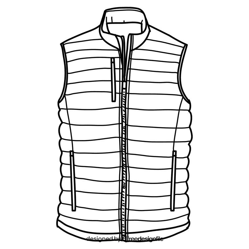 Puffer vest black and white clipart