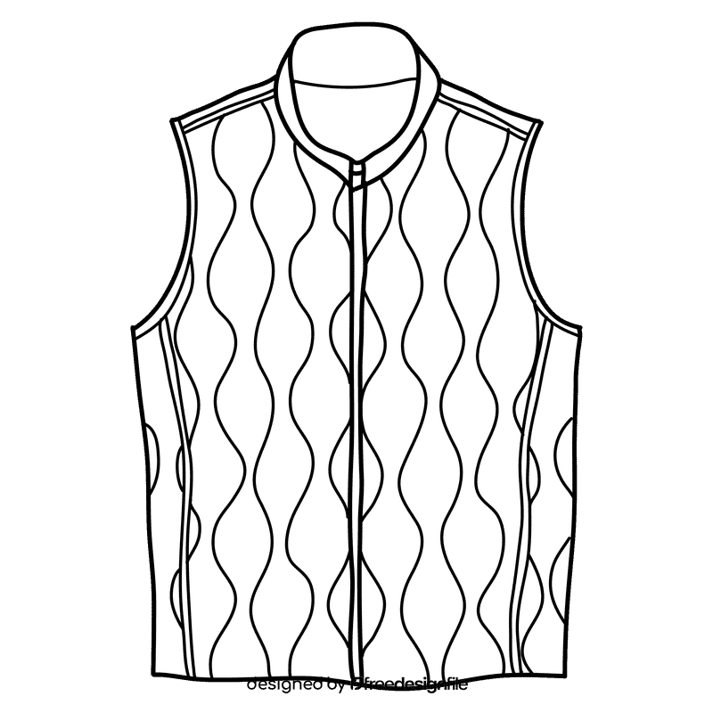 Quilted vest black and white clipart