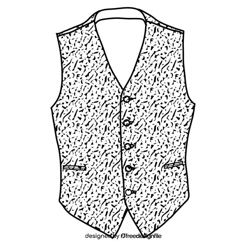 Suit vest black and white clipart