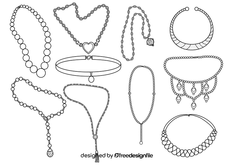 Necklace black and white vector