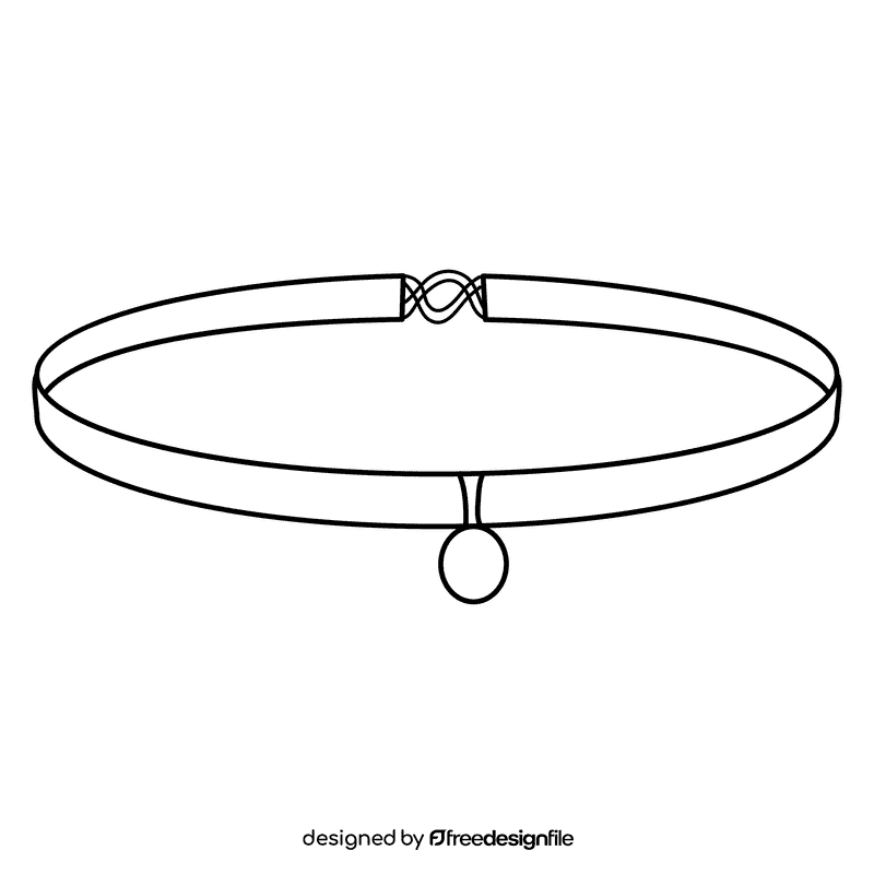 Choker necklace black and white clipart
