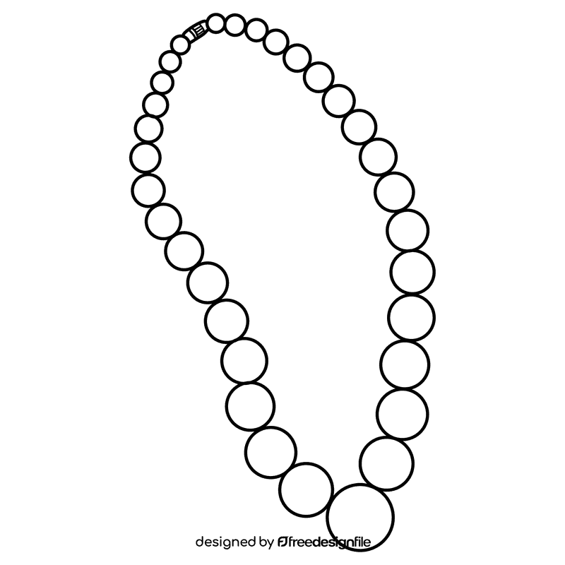 Graduated necklace black and white clipart