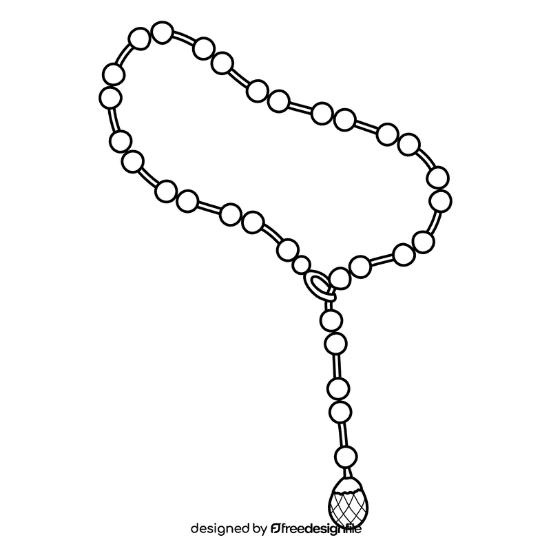 Lariat necklace black and white clipart