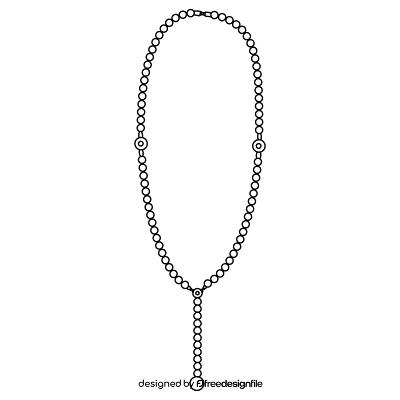 Matinee necklace black and white clipart