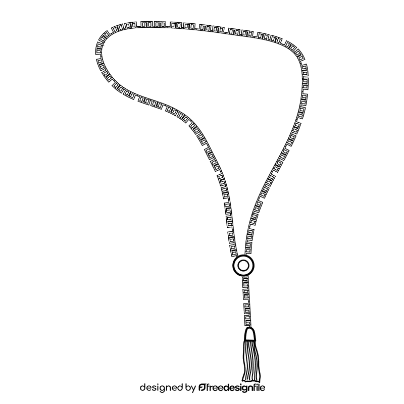 Sautoir necklace black and white clipart