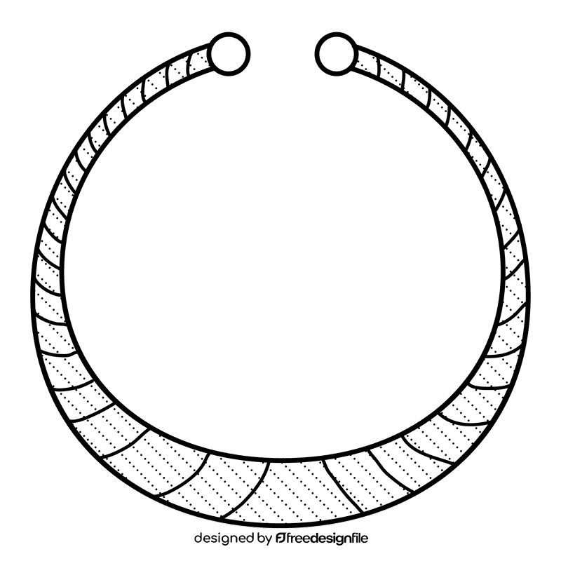 Torque necklace black and white clipart