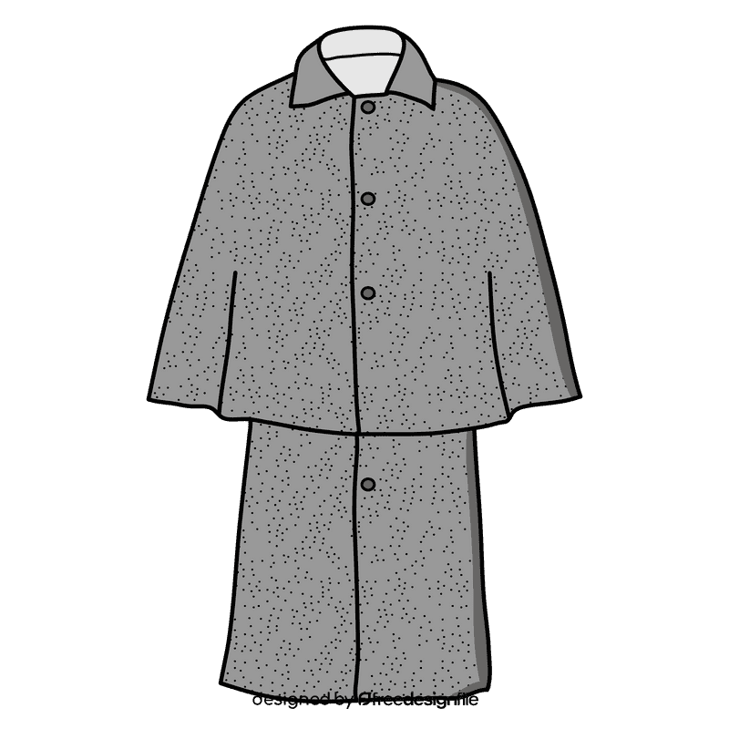 Inverness cape raincoat clipart