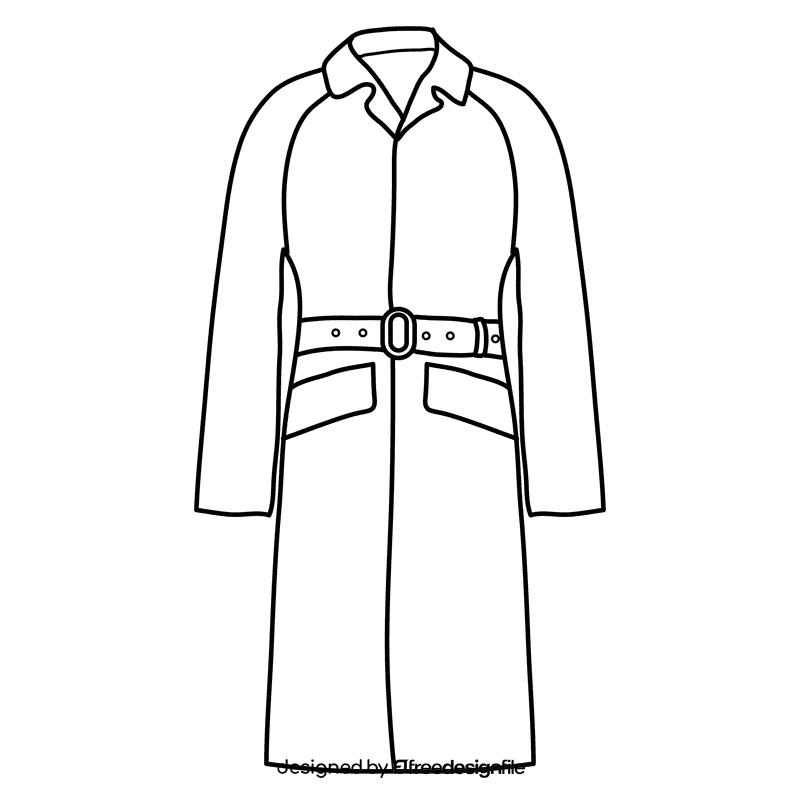 Mackintosh raincoat black and white clipart