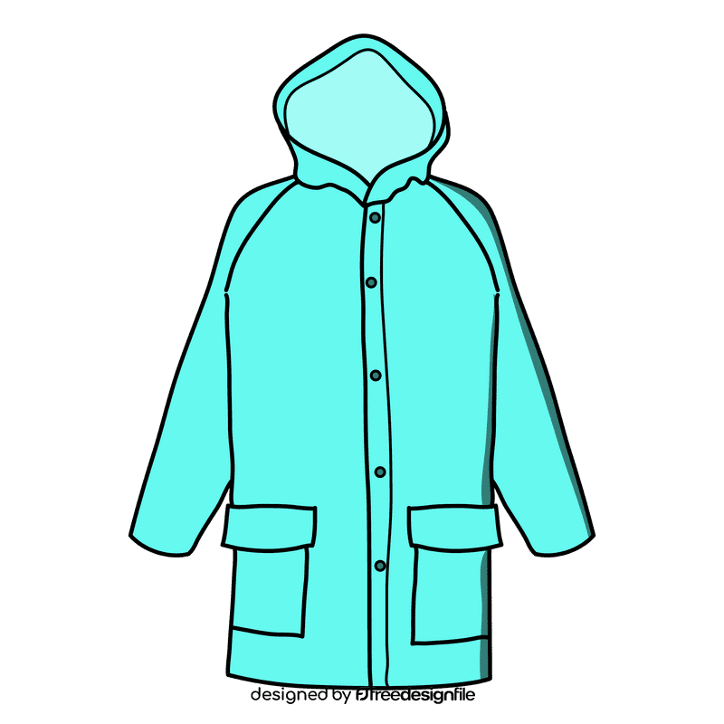 Teal raincoat clipart