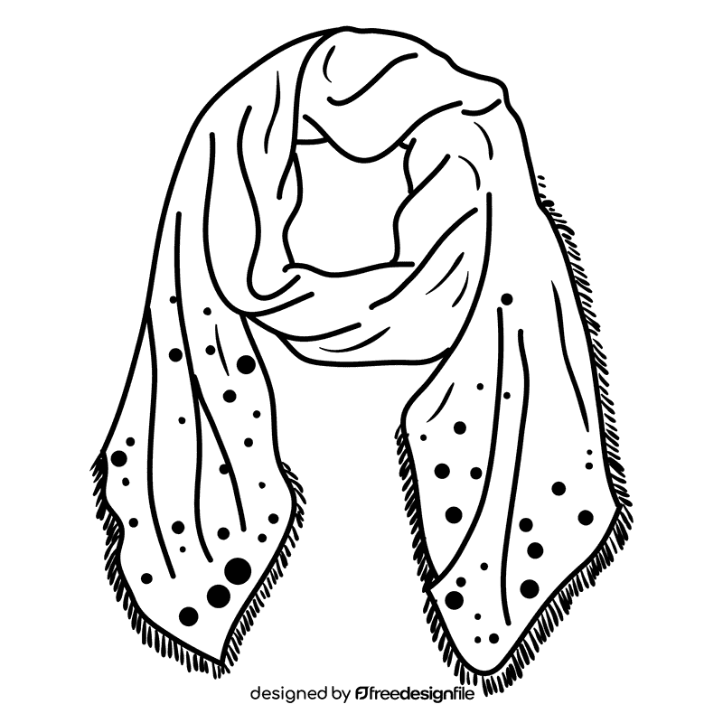 Shawl black and white clipart