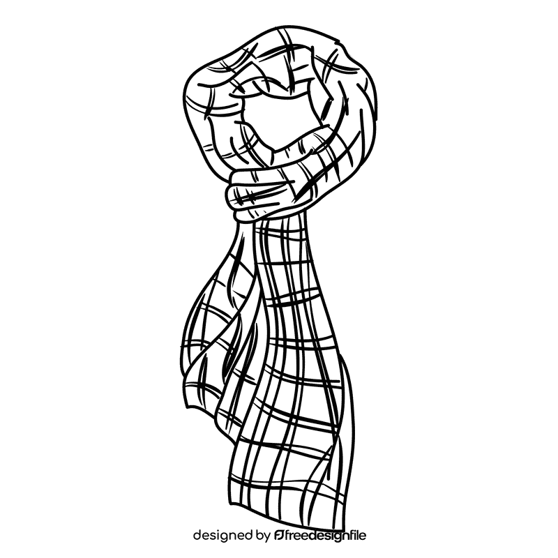 Shawl black and white clipart