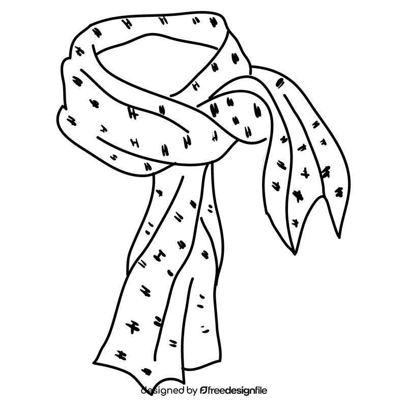 Shawl black and white clipart