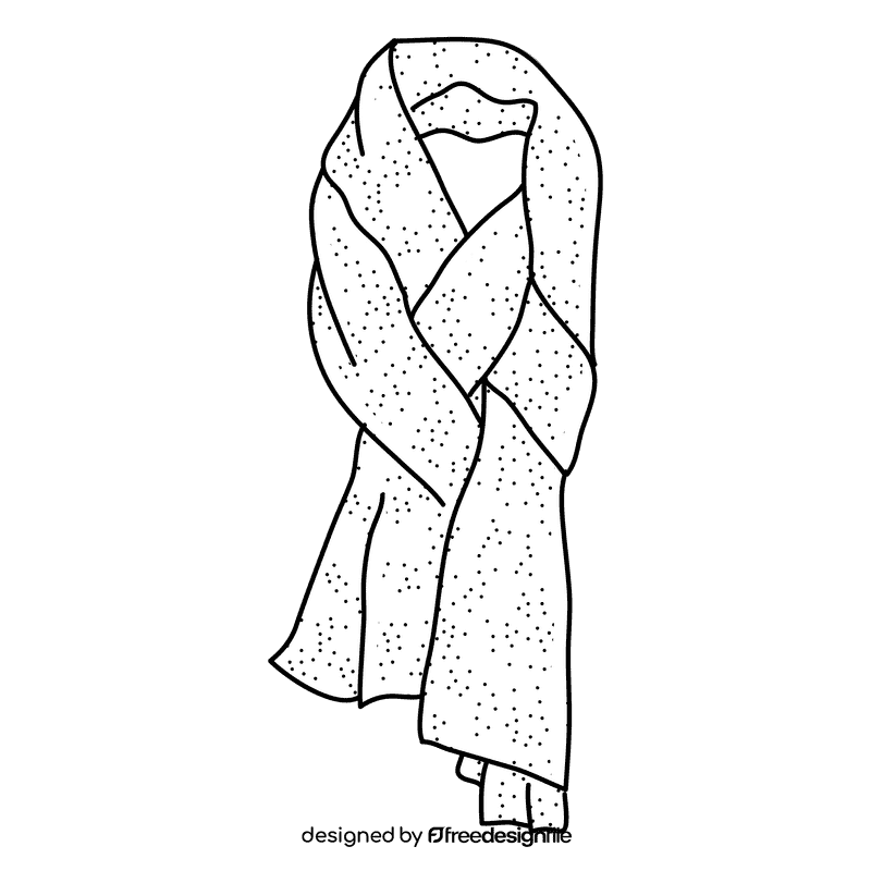 Shawl black and white clipart