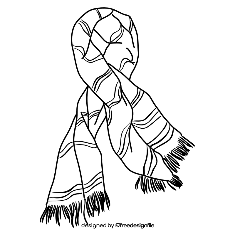 Shawl black and white clipart