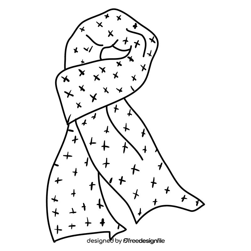 Shawl black and white clipart