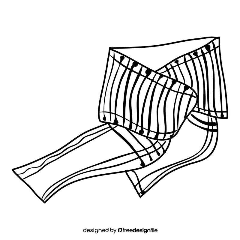 Shawl black and white clipart