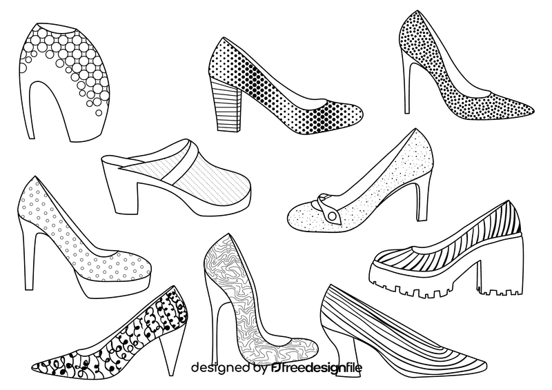 Heels black and white vector