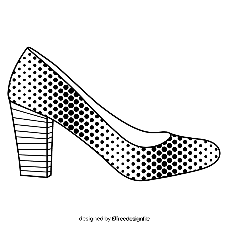 Court heel black and white clipart