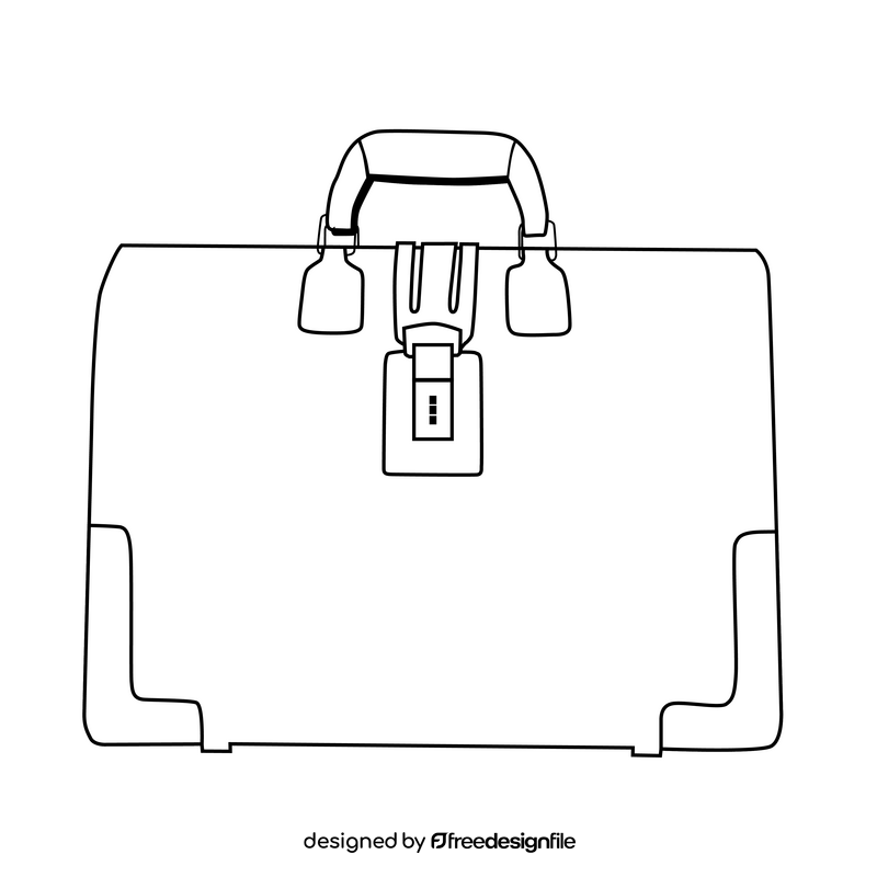 Lawyer briefcase drawing black and white clipart