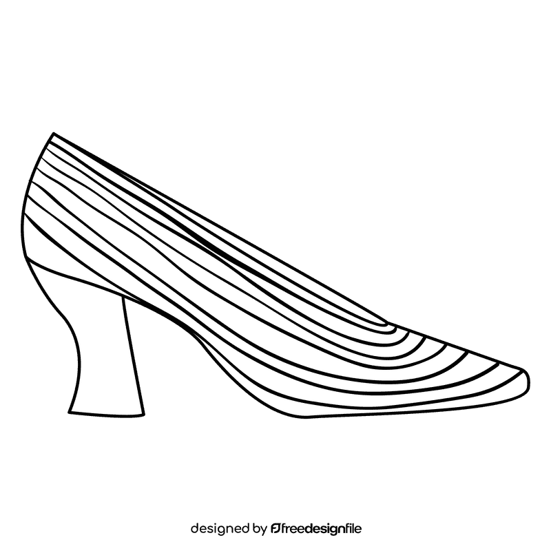 Spool heel black and white clipart