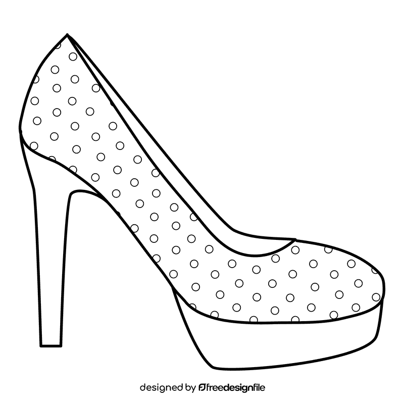 Stilettos heel black and white clipart