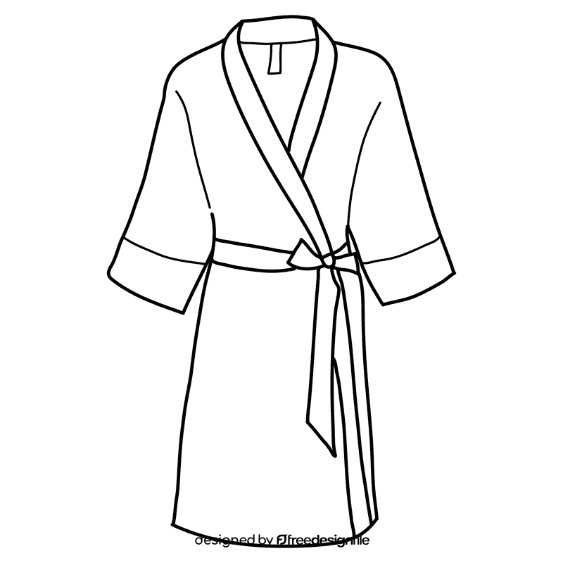 Long robe pajama black and white clipart